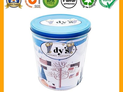 3.5 gallon food storage container metal tin popcorn bucket with lid