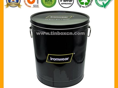 6.5 Gallon Large Food Storage Container Metal Tin Popcorn Bucket with Lid