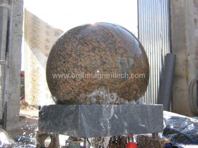white floating granite spheres,ball fountain