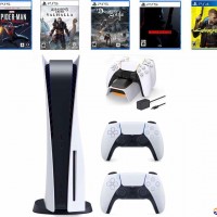 P S 5 Deluxe Bundle: S O N Y Disc Edition + Wireless Controller + Five Games