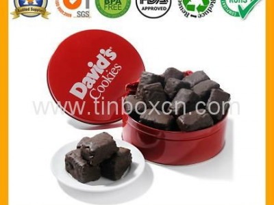 Food packaging round chocolate tin box metal tin can
