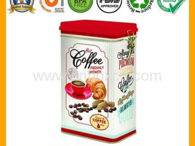 Rectangular airtight coffee tin box metal tin coffee can food packaging