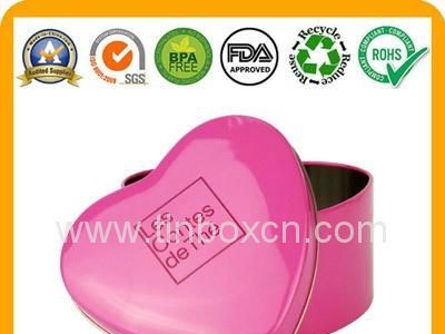Food packaging heart-shaped metal tin for chocolate candy tin box