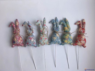 15-33cm stuffed rabbit with sticker as ornaments