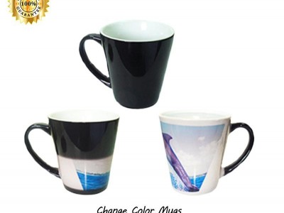 Sublimation Transfer Black Tapered Full Color Change Mug 12OZ