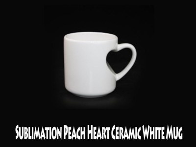 Sublimation Transfer Peach Heart Ceramic Mugs