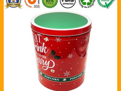 China Manufacturer Empty 3.5 Gallon Popcorn Tin Container Metal Bucket With Lid