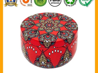 5oz wax blend cosmetics metal can scented candle tin box