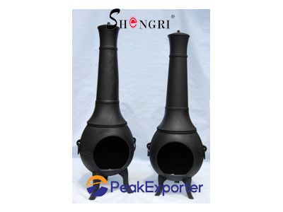 Outdoor chiminea with bbq grill