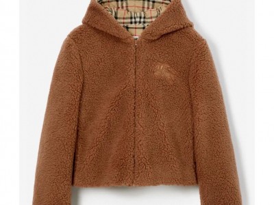 Cheap          women Jacket          Wool Hooded Coat with Classic Checkered