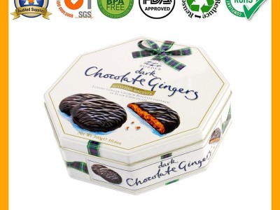 Decorative Octagonal Christmas Cookie Tin Box BR1401