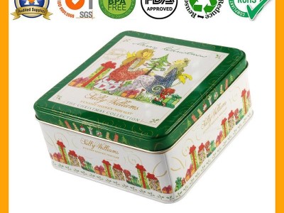 Custom Square Empty Cookie Tins Bulk BR1403