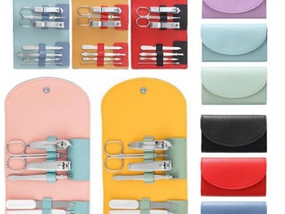 Nail Care Kit Manicure Set Nail Care Tools with Colored Leather Bag