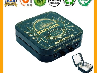 China Supplier Custom Square Child Resistant Safety Closure Lock CR Tin Box