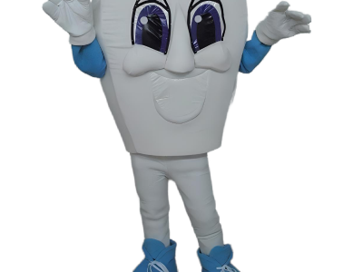 adult white tooth mascot costume good tooth mascot