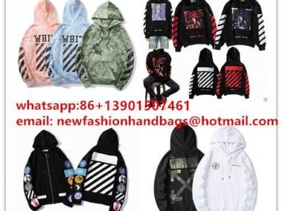 0ff white hoodies splicing sleeves bape jackets shark coat zip up hoodies