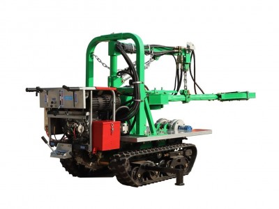 walnut tree shaking with crawler type