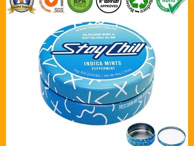 Customized Round Metal Can Child Resistant Safe Proof Lock Candy Mint Tins