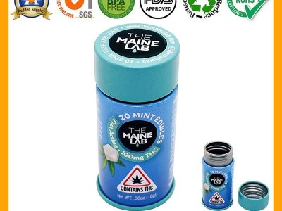 Factory Child Resistant Screw Top Round CR Packaging Box Edible Mint Candy Tin