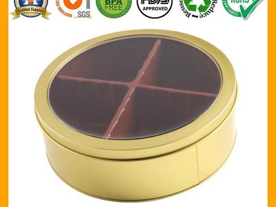 Customized Round Cookies Tin with Window BR1410