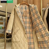 Two-side Down Jackets Classic Grid Pictures windbreaker long blazer jacket New S