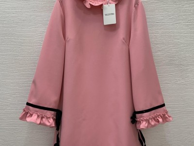 Valenti*o new contrasting color lace with wooden ear stitching decoration loose