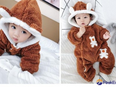 Fashion baby one piece jumpsuit clothes hooded baby romper