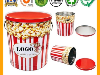 Factory Custom 6.5 Gallon Popcorn Tin Bucket With Handle China Supplier