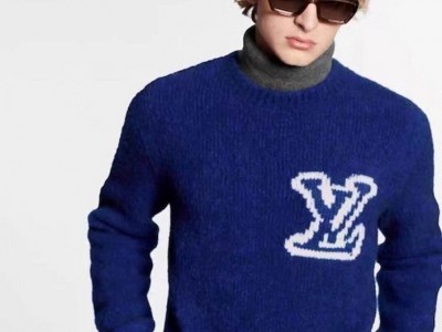 Wool knitwear     nstarsia crewneck sweater blue knit logo jumpper