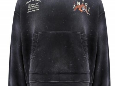 Amiri hoodie with vintage tiger print men cotton sweatshirt hoody