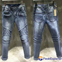 Balmain jeans man long pant wash skinny jean pants fashion balmain trouses