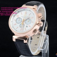 atches               Tambour Moon GMT Black Stainless Watch Rubber Strap Q11
