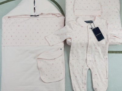Armani Kids Cotton baby swaddle blankets suit Newborn infant Bodysuit jumpsuit