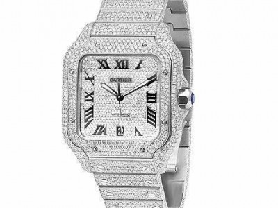 Cartier Santos Large 40mm Men Steel Roman Santos de Cartier watches diamond