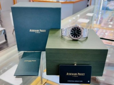 Audemars Piguet Royal Oak 41mm Black Dial Men Watch 15510ST.OO.1320ST.07 Mens