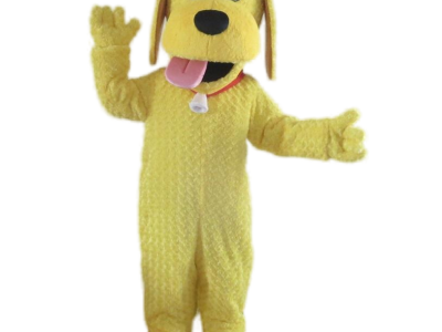 plush animal mascot costumes happy yellow puppy dog mascot costumes