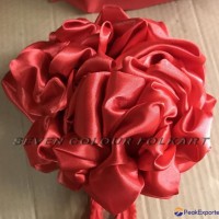 Red/yellow bow flower for lion head, dragon boat, etc.