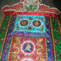 Ceremonial embroidered banner for religion ceremony, lion dance, dragon boat