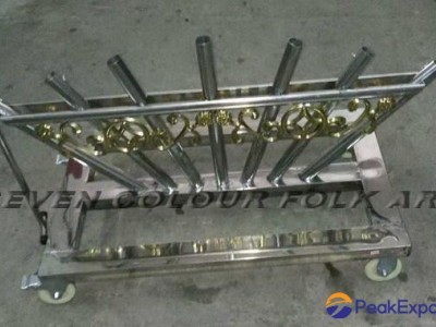 7 poles stainless steel stand cart for banner and flags