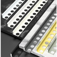 Tile Accessories Series Decorative Tile Edge Silver Color Aluminum Tiles Trim Al