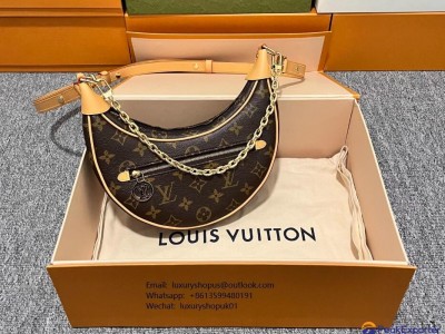 Monogram M81098 Loop 2 Way Shoulder Bag half-moon baguette Nicolas