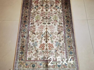 2.5X4ft handmade silk persian prayer rug for collection