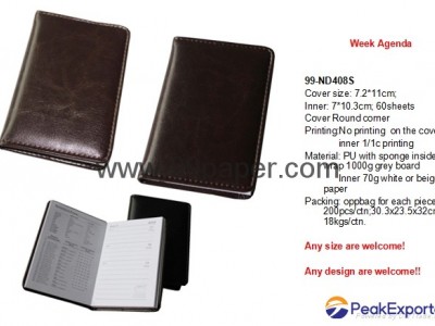 Week agenda with Pu cover