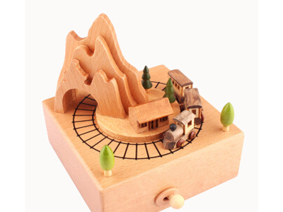 Wooden toys Factory wholesales customizable wooden music box for giftClick imag