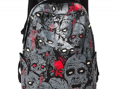 Unisex Halloween skull canvas backpack