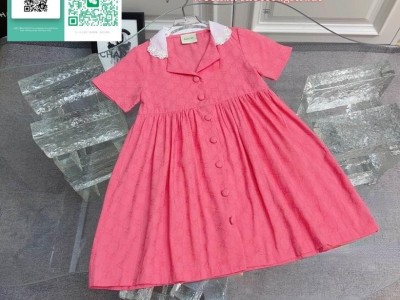 Children's cotton Tshirt with       logo girls dress Kids clothes summer skirts