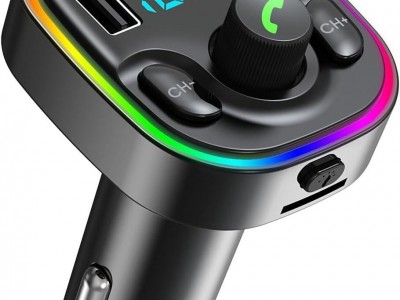 3-Port Bluetooth 5.4 FM Transmitter Car Adapter (PD 20W & QC18W) Light Switch
