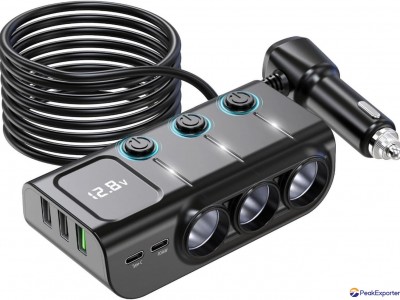 8 in 1 Cigarette Lighter Splitter - Cigarette Lighter Adapter with PD36W Fast Ch