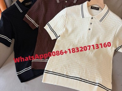 High-quality yarn collar short-sleeve men's shirt