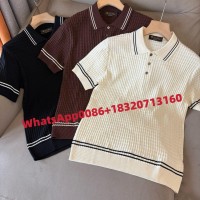 High-quality yarn collar short-sleeve men's shirt